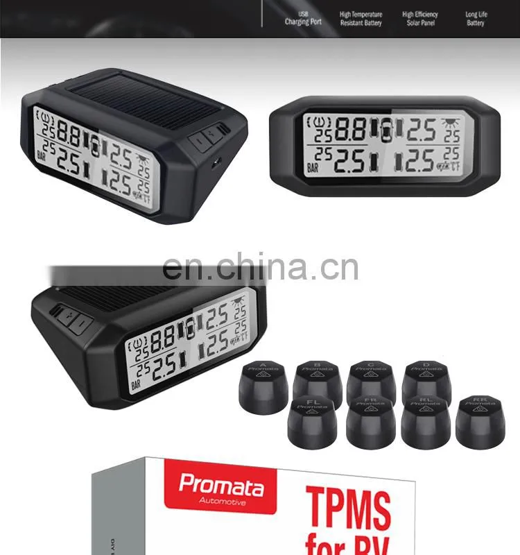 Promata Wireless solar power TPMS digital tire pressure monitoring system