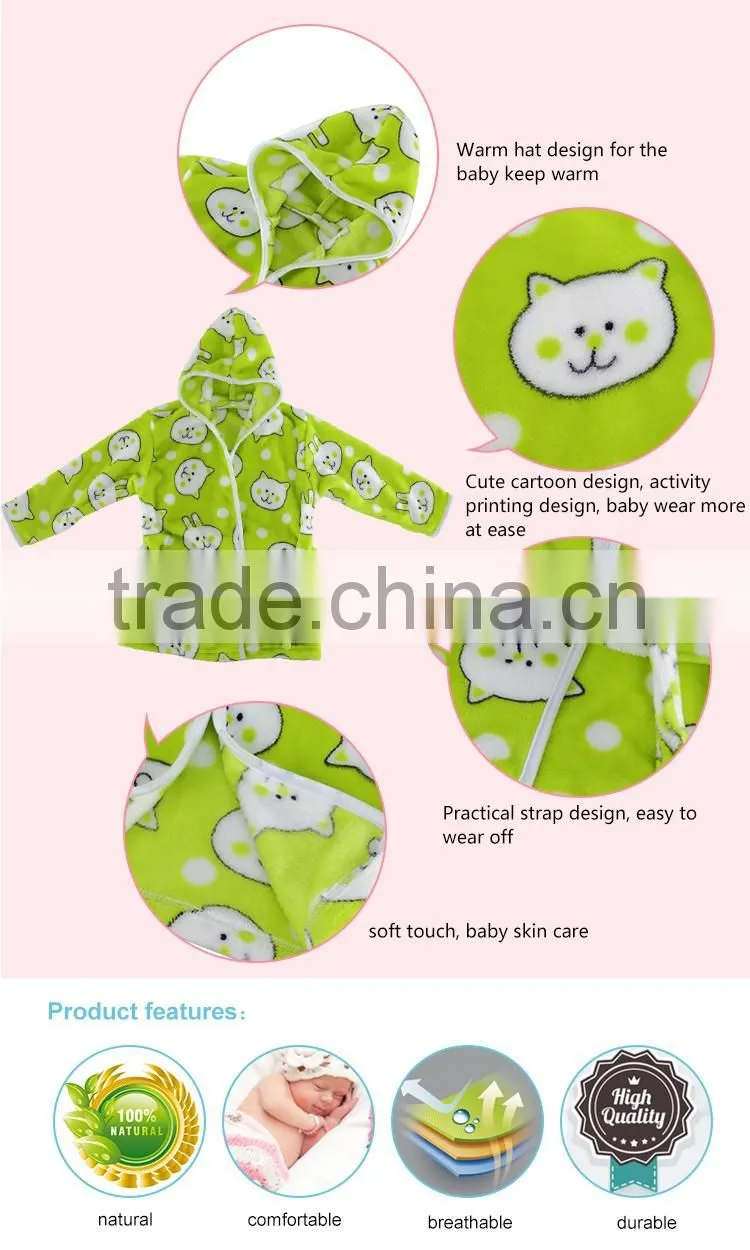 China quality soft touch polyester printed terry bathrobe