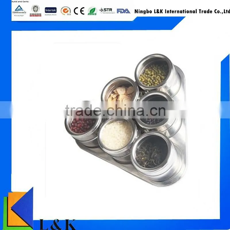 6 Pieces Colored Stainless Steel Magnetic Spice Jar/spice bottle