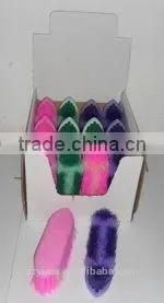 12 pcs plastic horse dandy brush in show box /assorted color
