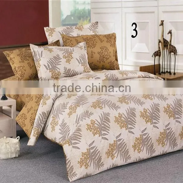 Pigment Print Leaf Bedding Cotton Duvet Cover Bed Set