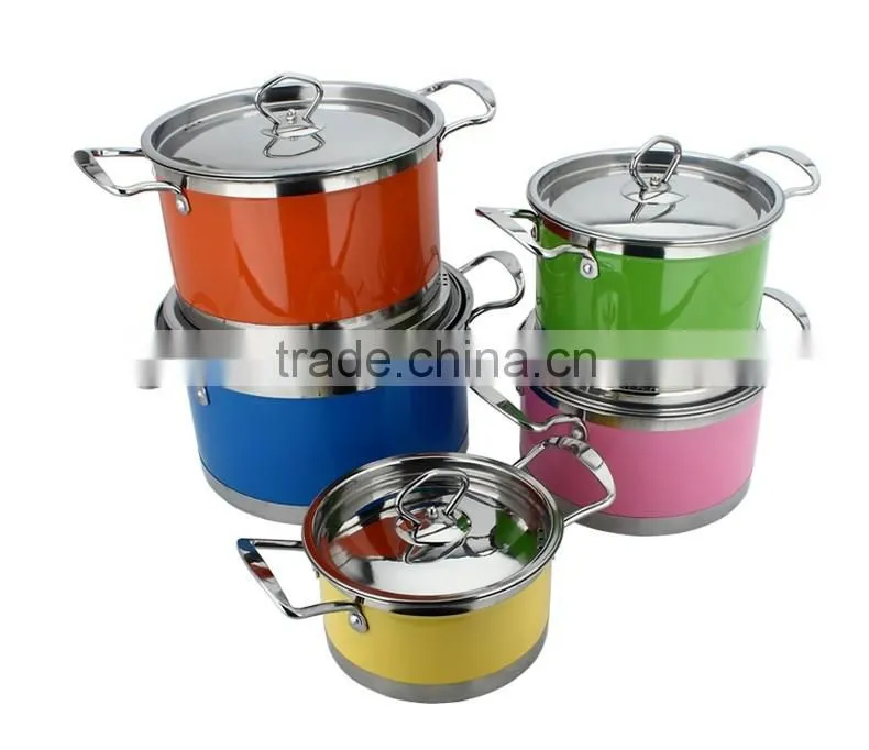 fashion colorful induction cookware set die cast korea cast