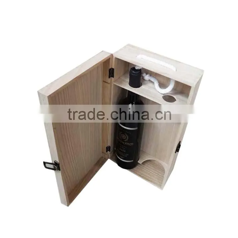 Customized wooden wine box with handle