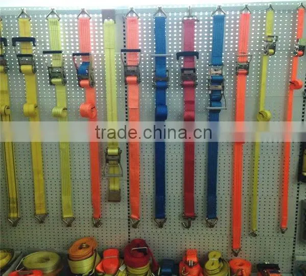 IOS 9001 and CE Certification 10T cargo lashing belt with hooks