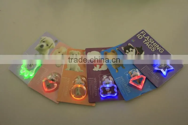 Mixed Wholesale 6 Styles 5 Colors Led Light Pet Pendant Dog Tag Pendant