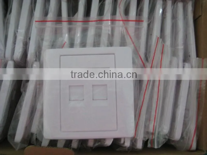 cat5e double slanting ports face plate