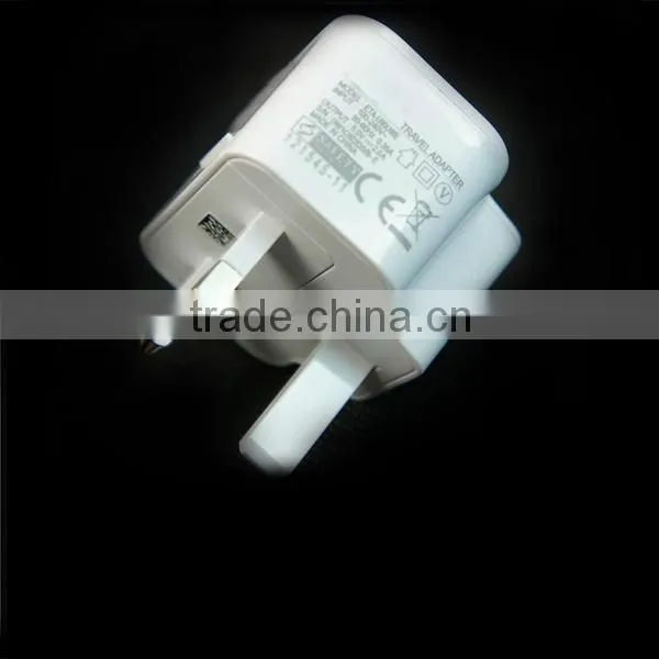 CE & RoHs Certification Removeable UK Wall Charger 2A USB Charger for Samsung Tablet