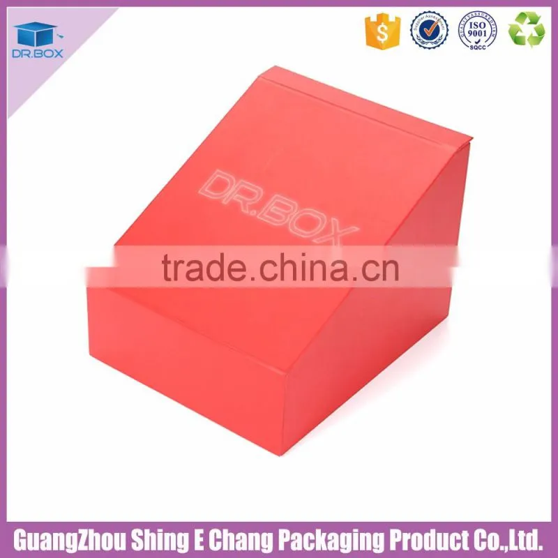 Good quality Flock printing clear plastic retail shoe cardboard packing box Guangzhou