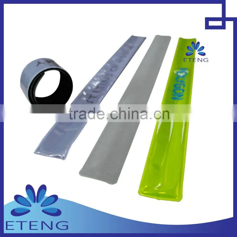 custom pvc reflective slap wristbands