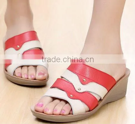 New model footwear wedge slipper shoes for women