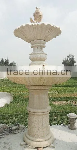 granite tiered lion head garden water fountain