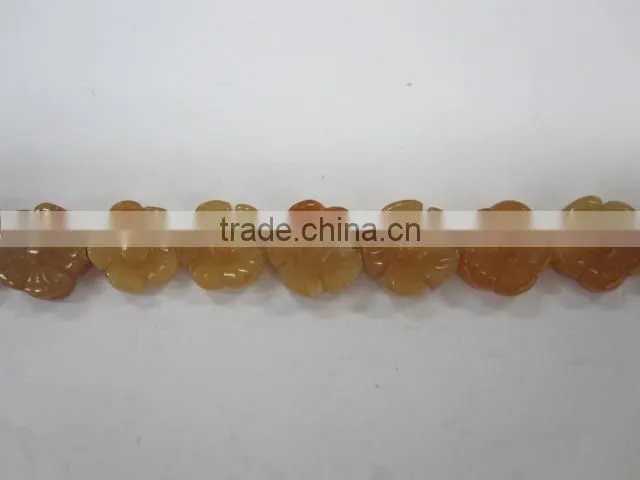 Gemstone rose quartz leave for jewerly making