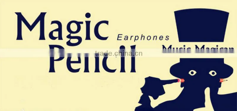 Stylish Pencil earphones Plastic Stereo In-ear earbuds for promotion