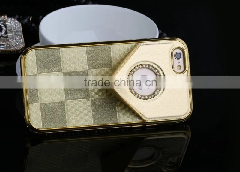 2015 PU Leather Fashion Stand Phone Cases for iPhone