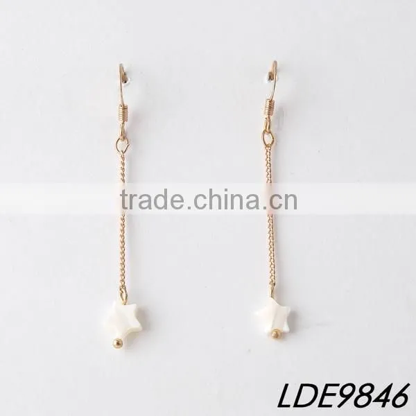 White heart earring star shaped adorable dangle earrings