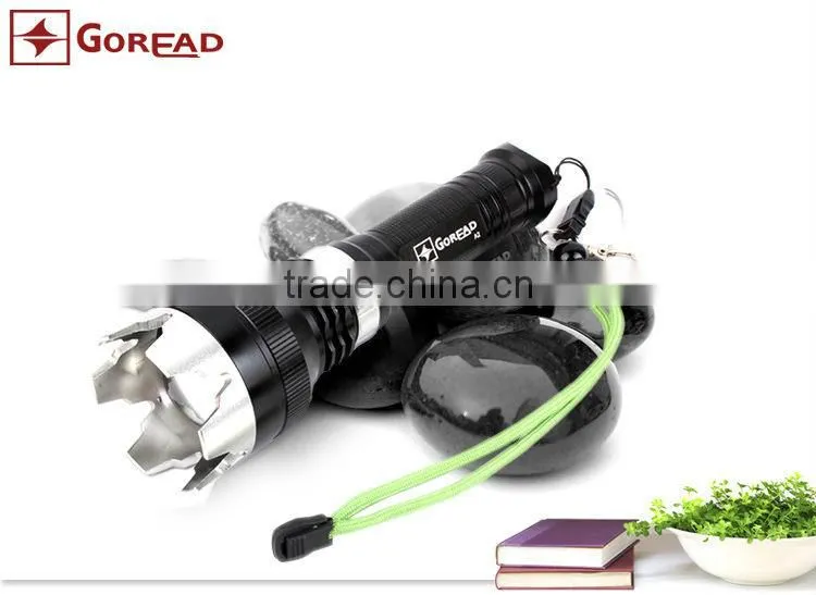 GOREAD A2 High bright rechargeable focusable LED flashlight XML T6