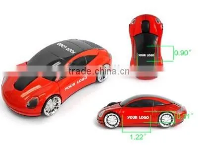 Car USB 2.4G 1200dpi 3D Optical Wireless Mouse Red Mice For PC Laptop