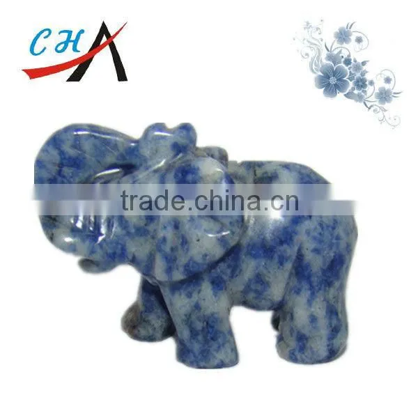 Semi Gemstone Hand Carved Elephants Indian