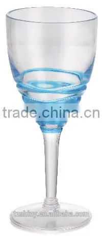 Plastic Swirl Wine Glass Plastic swirl Tumbler Colorful Stem Cup