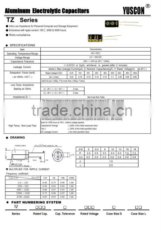 air conditioner capacitor/photo flash electrolytic capacitor