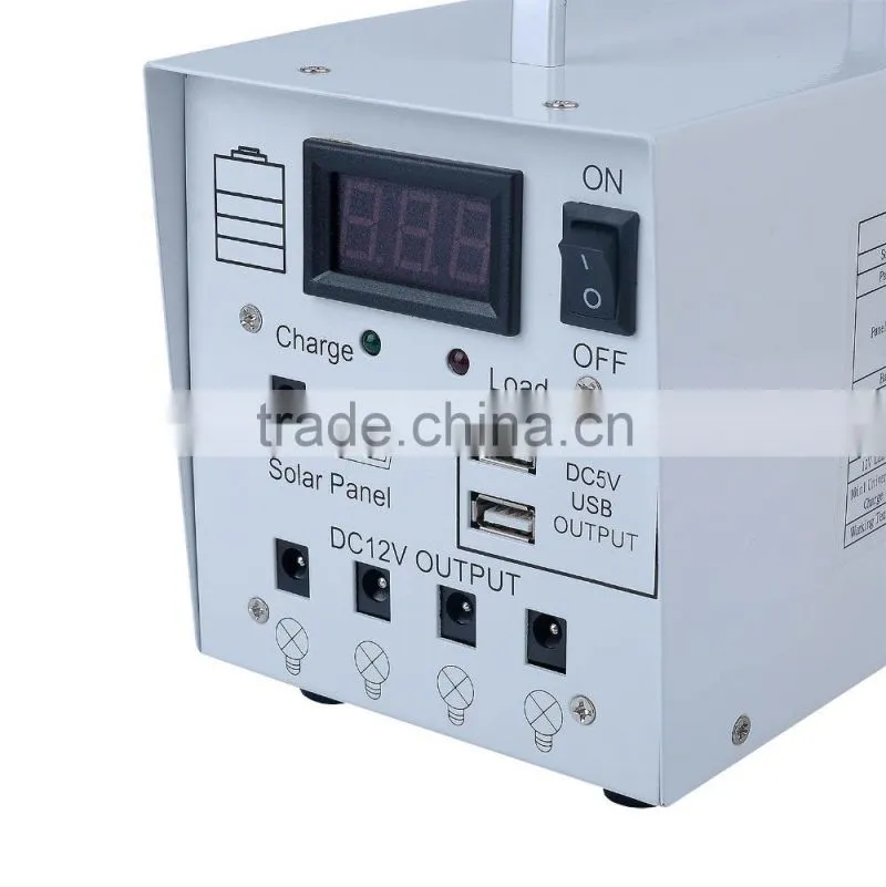 Factory wholsales Meind 12V/20W MINI solar home lighting system for charging Mobile phone,cameria,IPAD,laptops etc