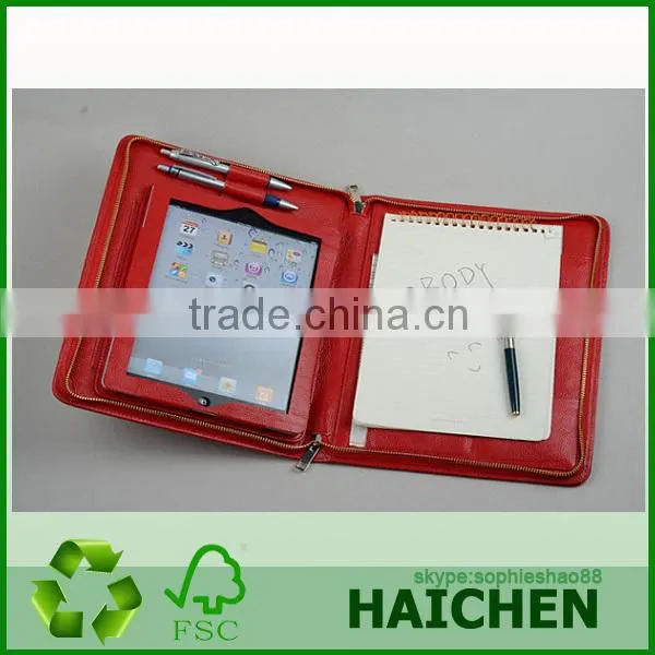 Red Color Leather Tablet Portfolio Case for Women