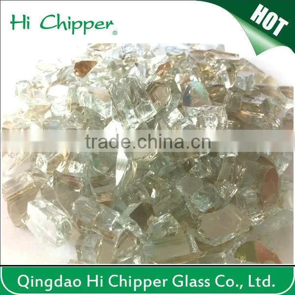 Ultra clear fire pit glass with mirror reflection
