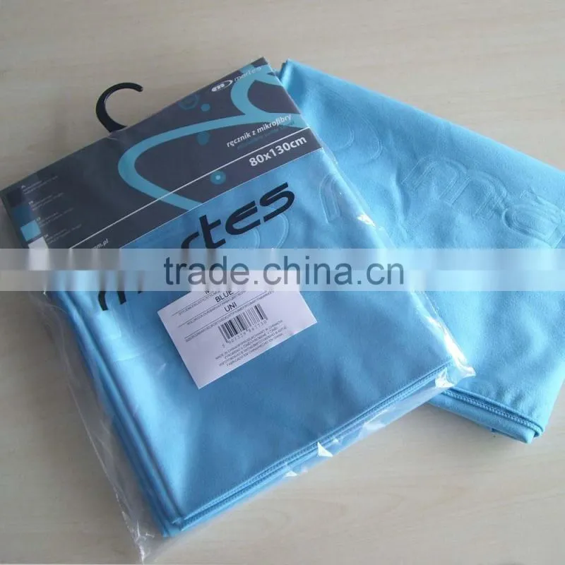 Ultra Soft suede microfiber towel sports logo with embossed private label