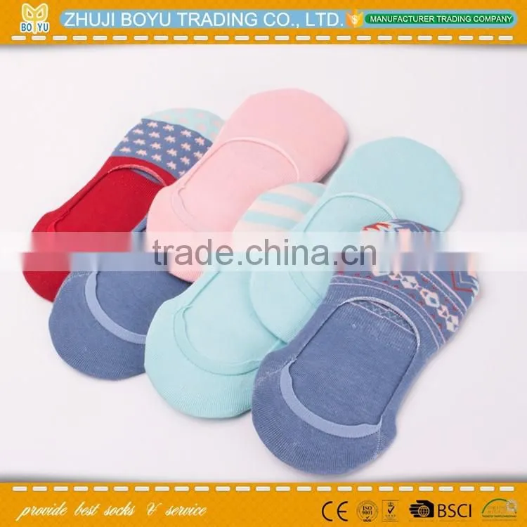 BY-161005 Wholesale colorful man woman adults low cut boat sock ; men and women fashion no show sock