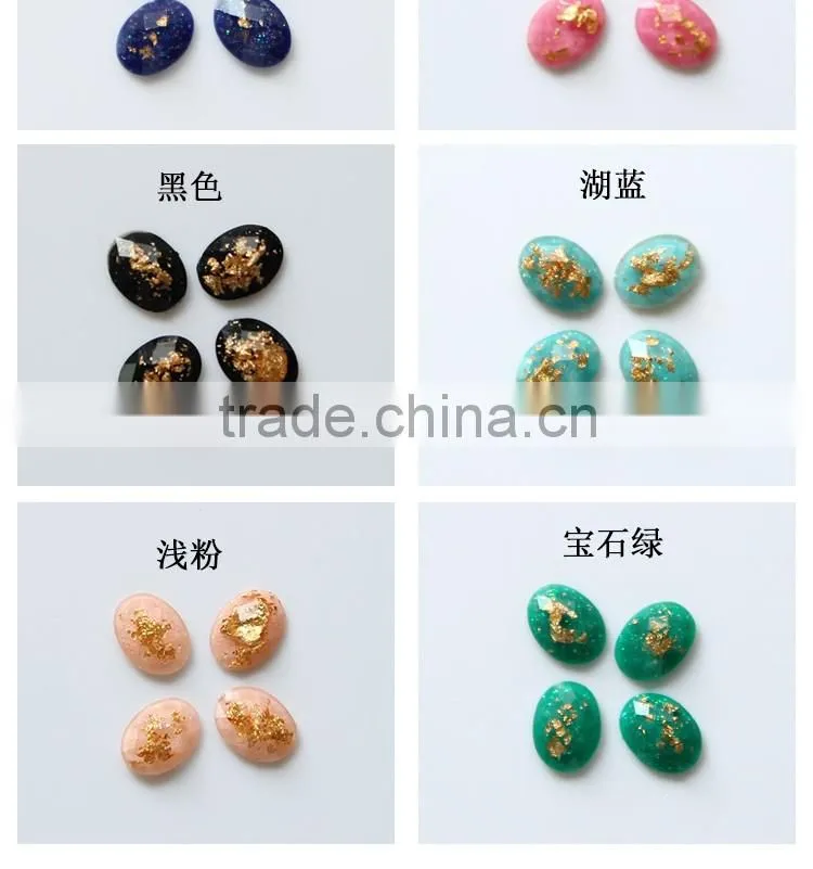 3d nail art gold foil nail rhinestone with gold foil and flatback ZX:HJ565