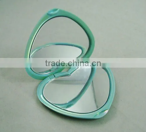 Travel taking heart shape compact mirror/cosmetic mirror/make up mirror/pocket mirror/vanity mirror