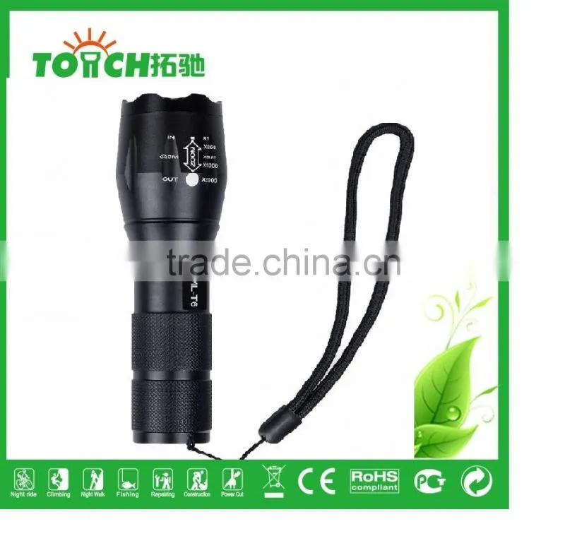 bicycle flahslight super waterproof high power flashlight T6 zoomable flashlight 1000lumens 10 w for 3*AAA Battery flahslight