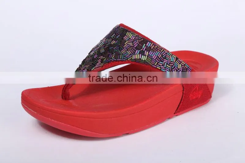 2014 women best choice latest stylish flip flops flashing party shoe