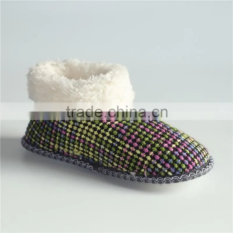 Women ankle slipper boots with shoe lace