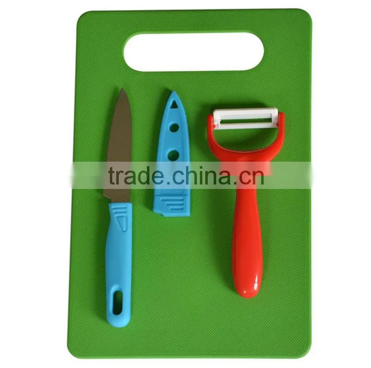 plastic cutting board set with ceramic knife