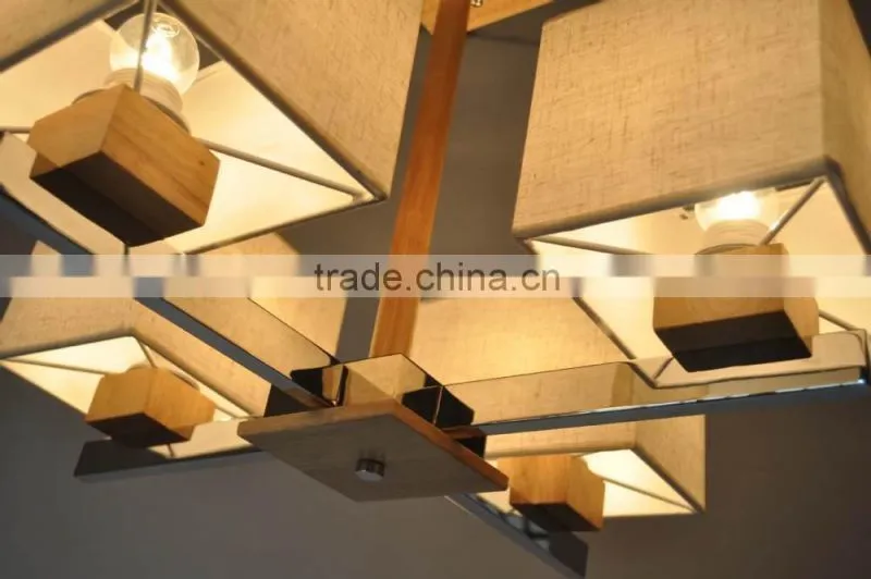2016 new decorative island billiards lighting wooden fabric pendant light