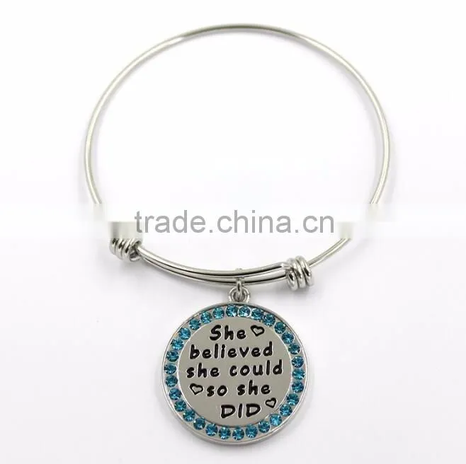 Custom jewelry factory OEM bangle bracelets with charms