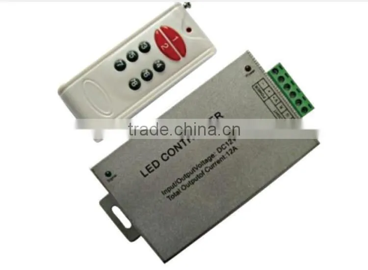 DC12V~24V 6-key plastic shell RF wireless film remote controller/Dimmer for led strip light