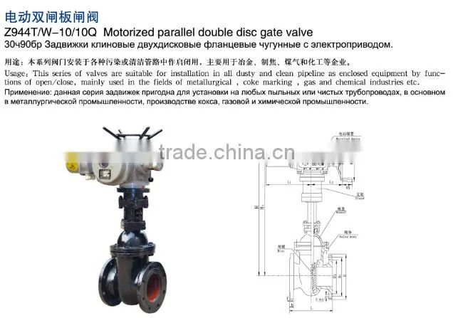 Z944T/W - 10/10Q Motorized parallel double disc gate valve