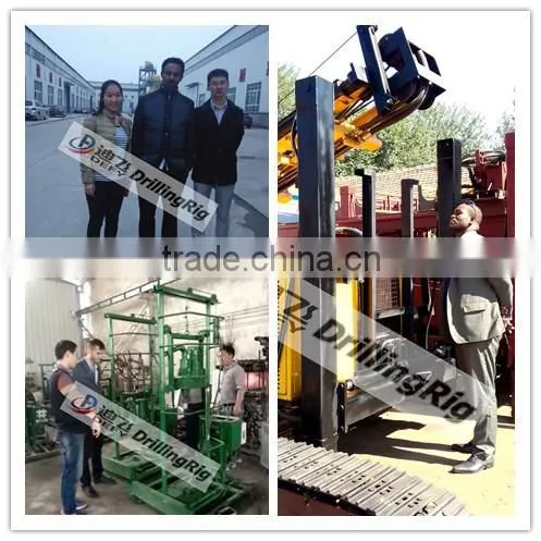 DFQ-400 water well DTH drilling rig working with air compressor for granite borehole