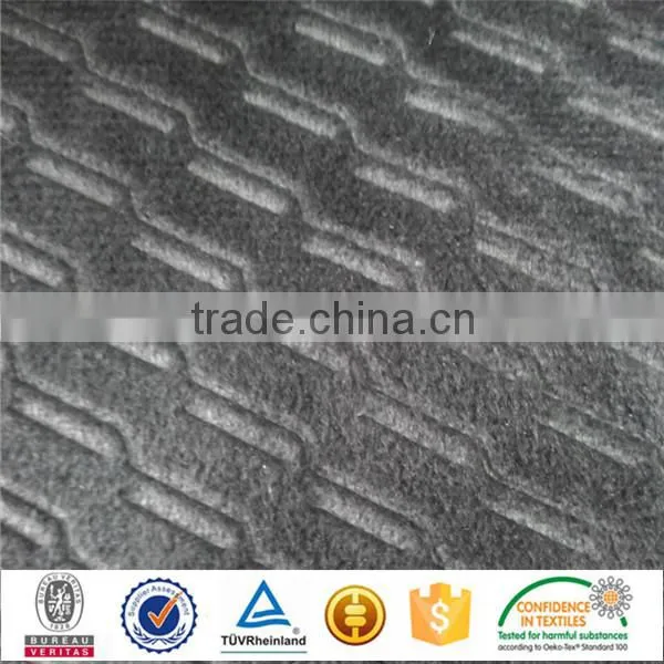 Factory Supply polyester 3mm foam back embossed car seat fabrics