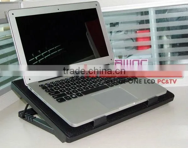 5 Fans Blue LED Adjustable 2 USB HUB Laptop Stand Cooling Pad Cooler for 7"~17' Notebook PC