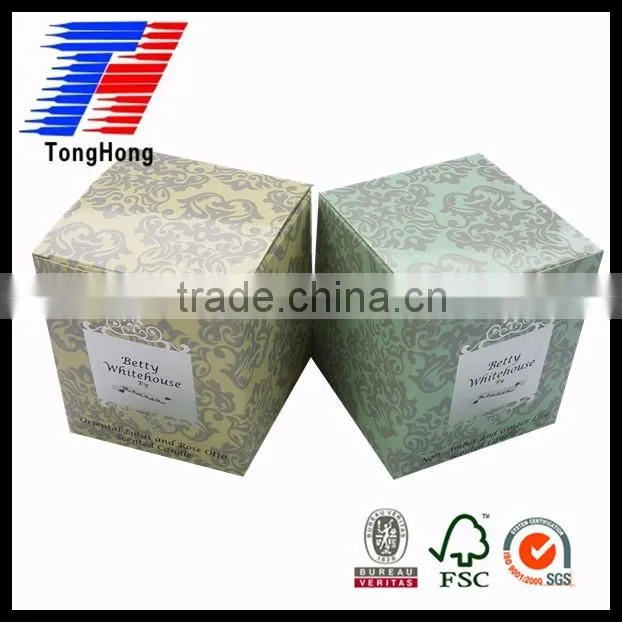 simple printing glossy lamination packaging box for candle