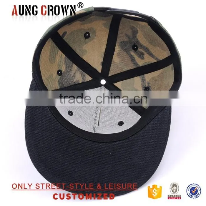 camo embroidery snapback cap