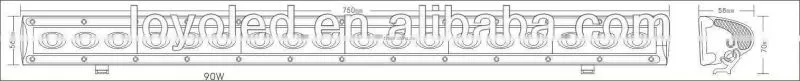 Hottest Car led light bar offroad, 12V IP67 led light bar, 90w car led light bar 12v