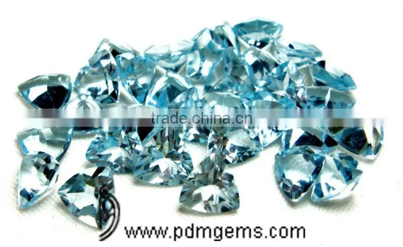 Sky Blue Topaz Semi Precious Gemstone Trillion Cut For Set From Manufacturer/Wholesaler