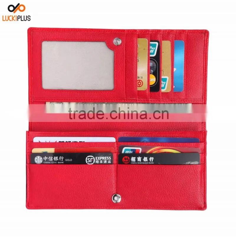 Luckiplus RFID Blocking Safe Wallet for Women Red Color Card Wallet