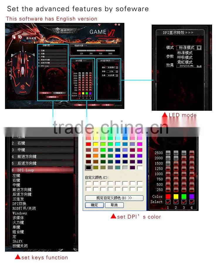 high quality colorful LED backlits gaming mouse custom gaming mouse