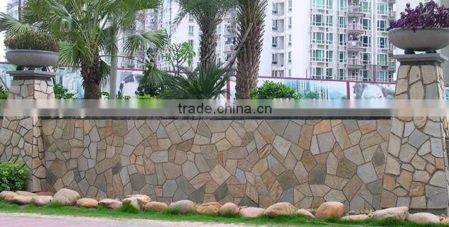 Decorative random tile quartzite slabs