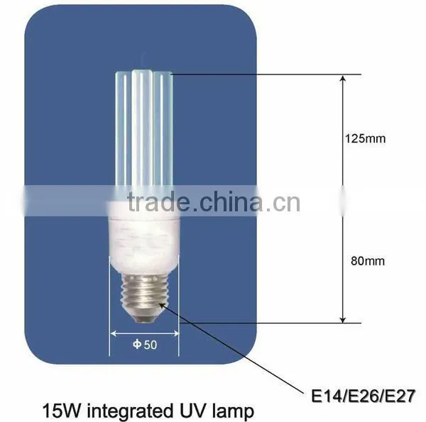 220v E27 Household disinfection Sterilize led lamp light sterilization UV C band UV LAMP 15W